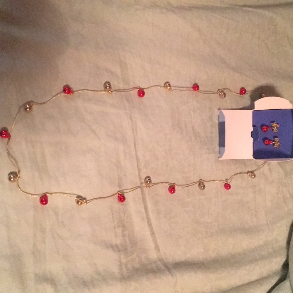 Christmas jingle bells earrings and necklace